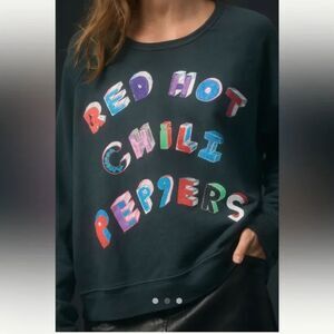 Anthropologie LETLUV Sweatshirt Red Hot Chili Peppers Size Large Gray Maximalist
